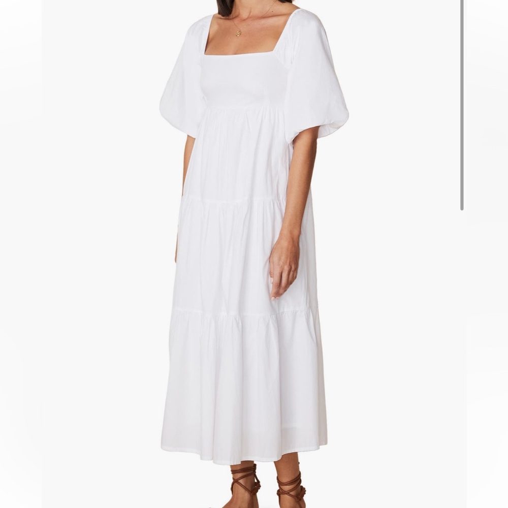 The Faithfull the Brand Kiona Tiered Cotton Midi Dress
